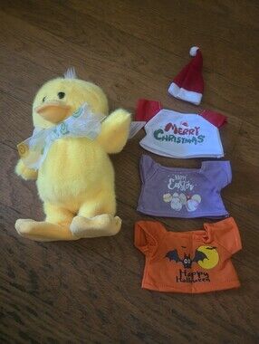 Yellow Plush Duck with Holiday Outfit Tops